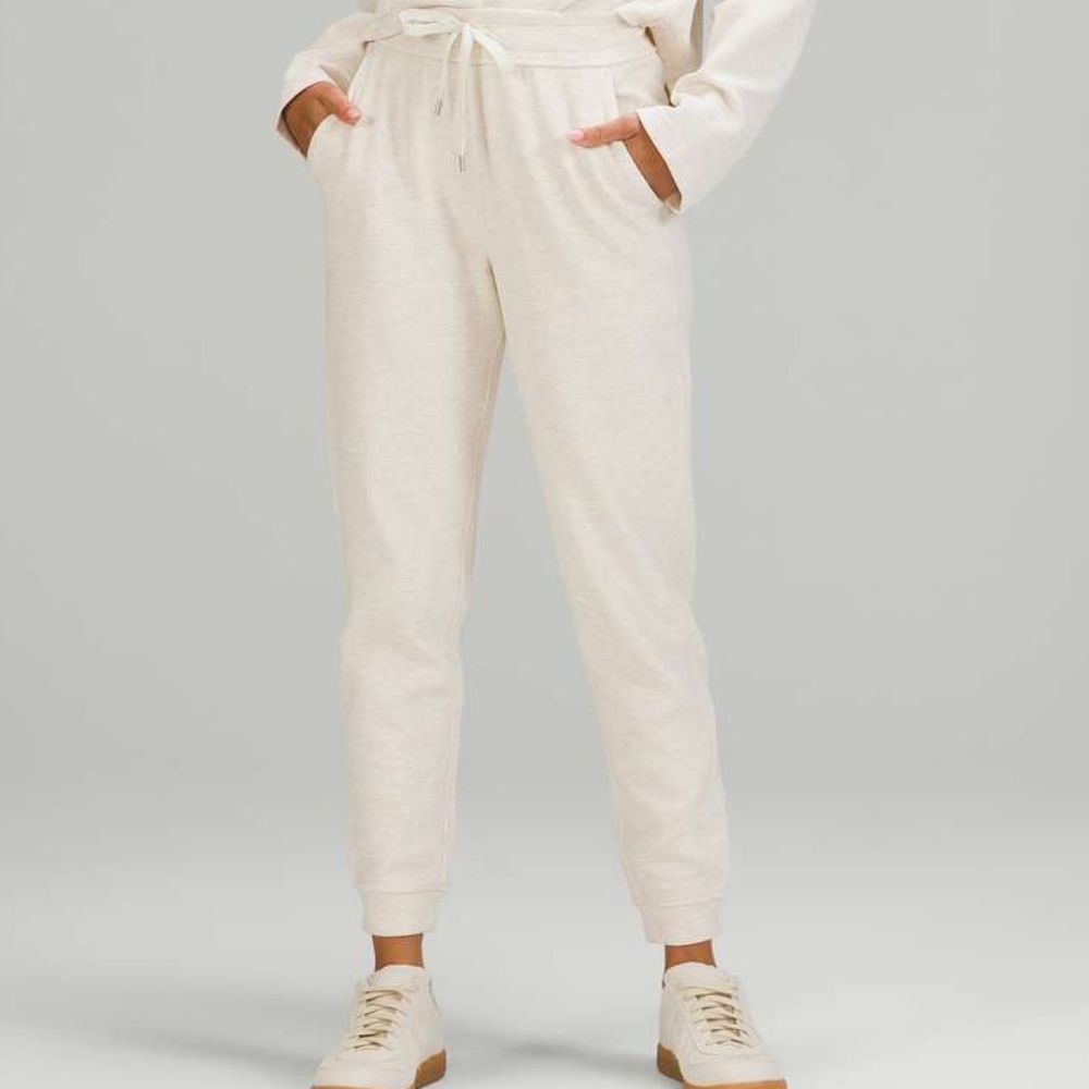 Lululemon Ribbed HR Jogger 25” Heathered White Opal